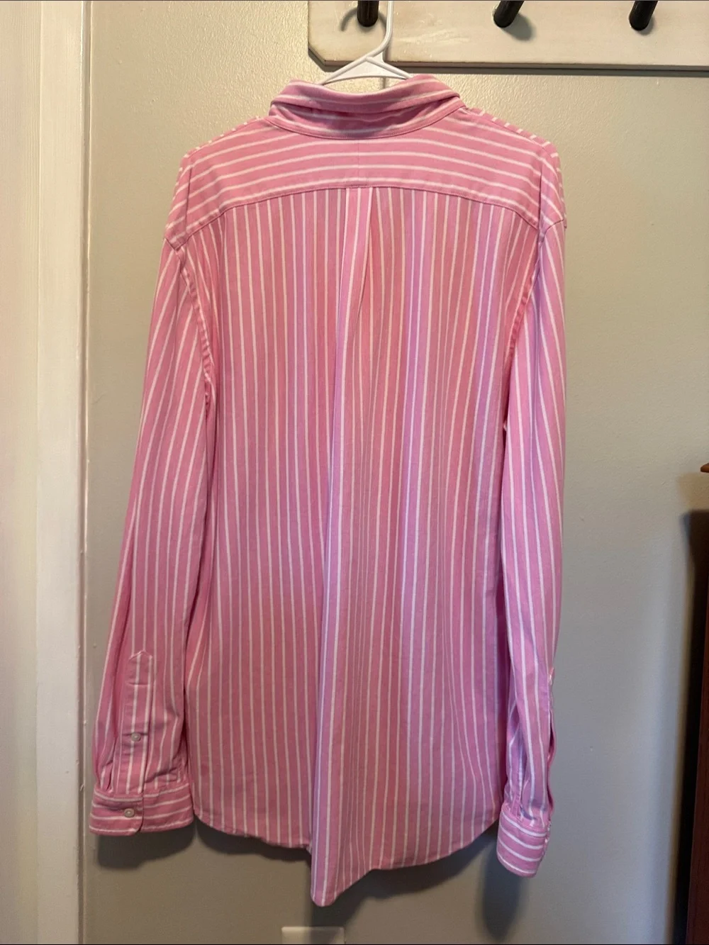 Ralph Lauren Pink and White Knit Oxford Polo - XXL
